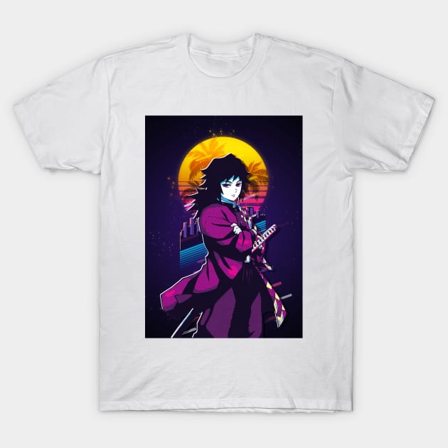 Giyu Tomioka Retro Art T-Shirt by SiksisArt